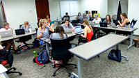 Students working on group projects